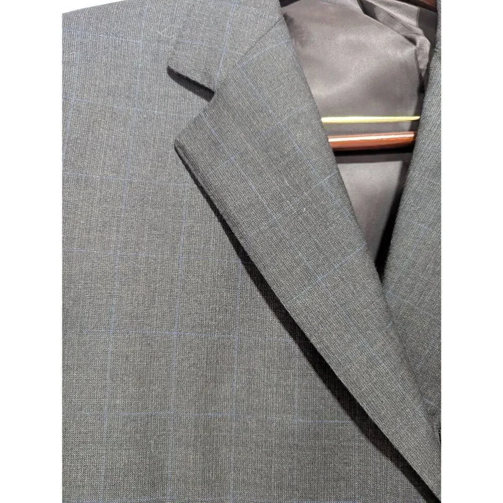 Ermenegildo Zegna Men's Brown Plaid Pattern Single Breasted Suit Set Size 42R
